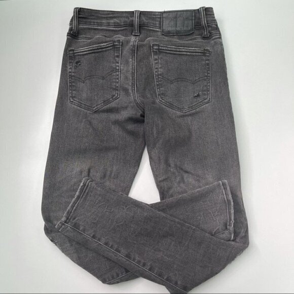American Eagle Next Level Flex Super Skinny Jeans Gray Distressed Size 26 - Picture 2 of 8